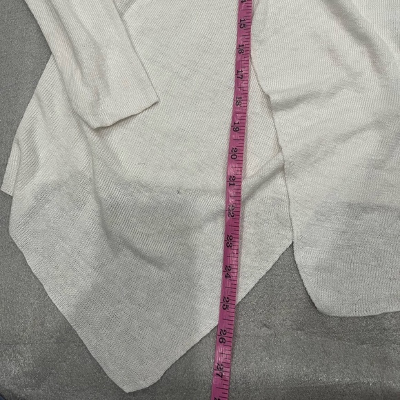 [M]Eileen Fisher White Organic Linen Women's Open Cardigan - Picture 6 of 9